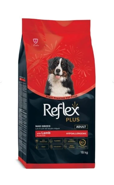Reflex Plus Kuzu Etli ve Pirinçli Büyük Irk Yetişkin Köpek Maması 18 KG ürün görseli 1