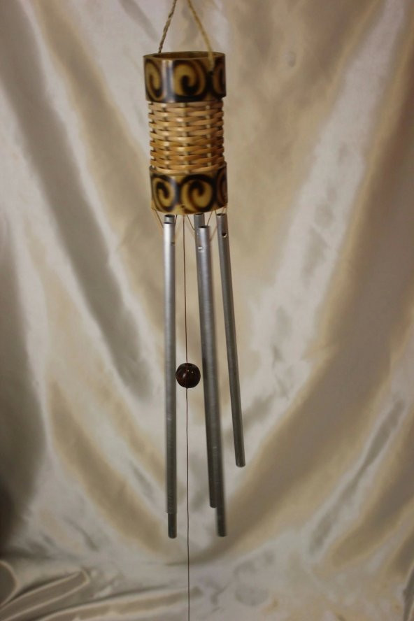 Deprem Çanı Zili Kapı Çanı Rüzgar Çanı Bambu 5 Metal Borulu ürün görseli 1