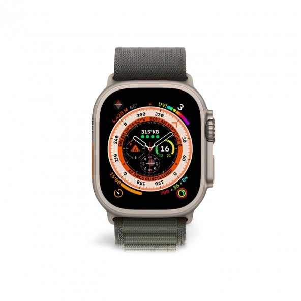 Cosmostech Akıllı Saat Watch için Uyumlu 42MM 44MM 45MM 49MM 1/2/3/4/5/6/se/7/8/ultra Çift Katman Kordon ve Kayışı Yeşil(Yeşil) ürün görseli 1