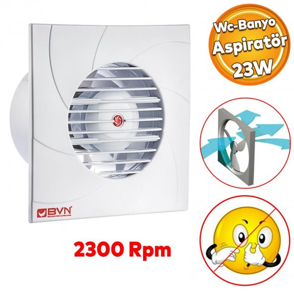 Dekoratif Banyo Wc Havalandırma Aspiratörü Fanı Kirli Hava Kötü Koku Fanı 100 mm ürün görseli 1