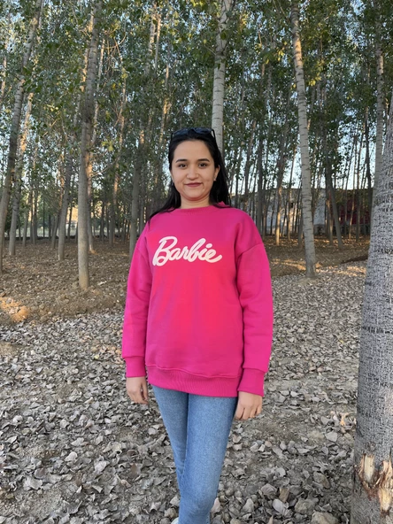 BİSİKLET YAKA BARBİE BASKILI SWEATSHİRT /KAZAK - Resim 5