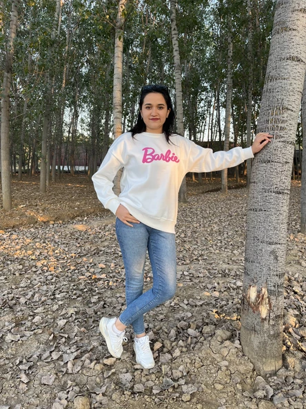BİSİKLET YAKA BARBİE BASKILI SWEATSHİRT /KAZAK - Resim 12