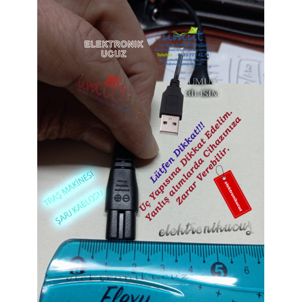 Umut Bilişim Tıraş Makinaları Için USB Şarj Kablosu 1 Metre (Uç Kısmına Dikkatli Bakınız Lütfen) ürün görseli 1