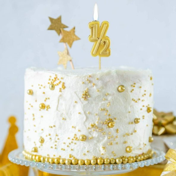 Yarım Yaş Gold Mum 12 cm - Resim 3