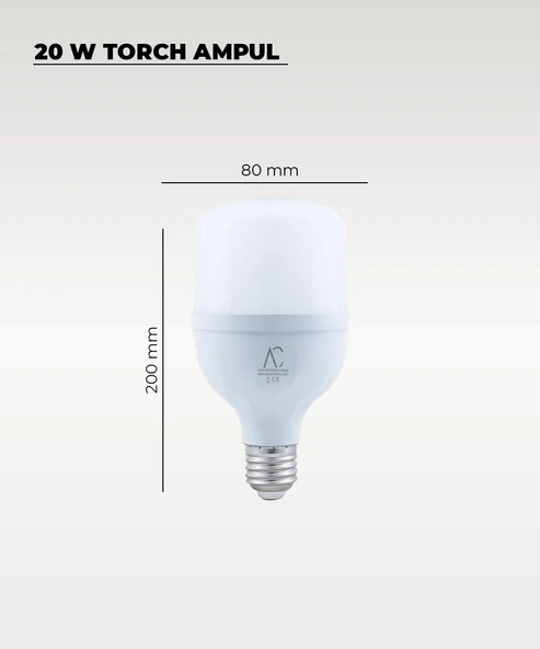 20W Torch Led Ampul Beyaz Işık 10 Adet - Resim 2