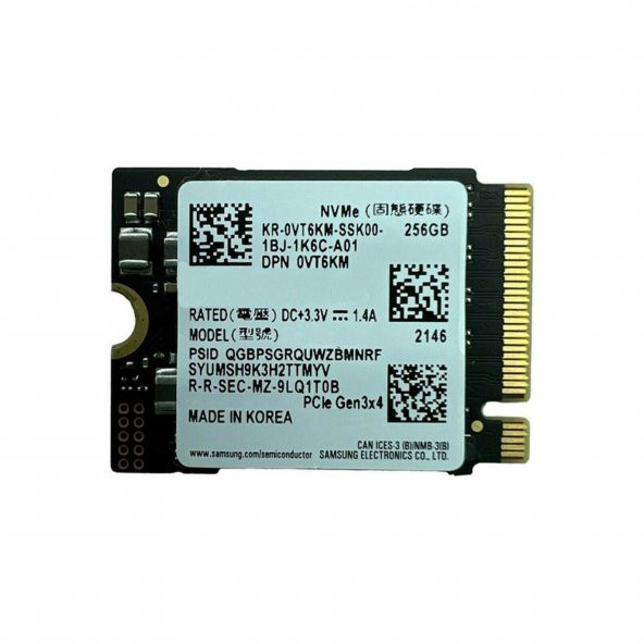 Samsung PM9B1 256GB M.2 NVME 22x30 SSD ürün görseli 1