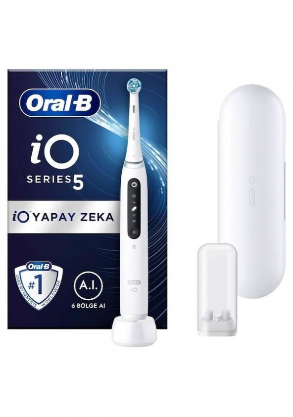 Oral-B iO 5 Beyaz Şarjlı Diş Fırçası ürün görseli 1