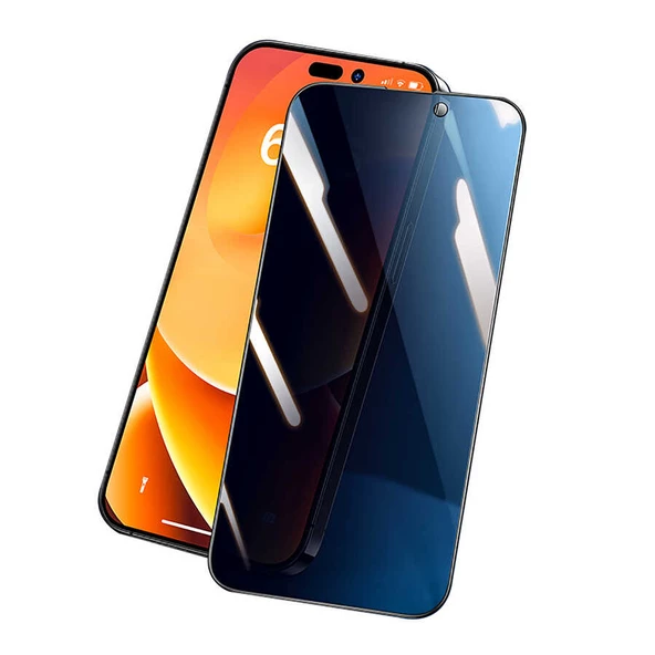 Vendas iPhone 14 Pro Max Uyumlu Oval Kenar Tasarımlı V-Bilvis Warrior Privacy Gizleyen Hayalet Ekran Koruyucu 2 Adet Set ürün görseli 1