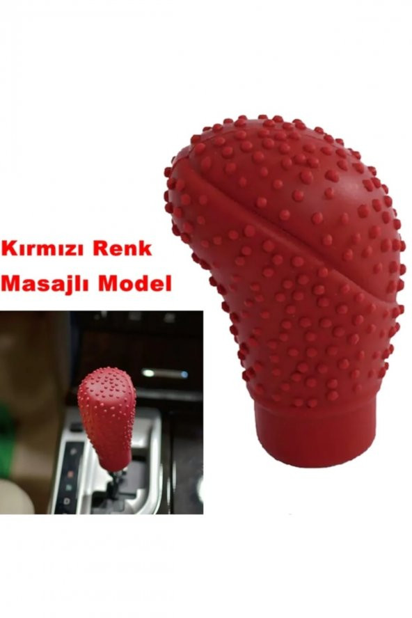 Silikonlu Vites Topuzu Kılıfı Kırmızı Renk Oval Üniversal Ithal ürün görseli 1