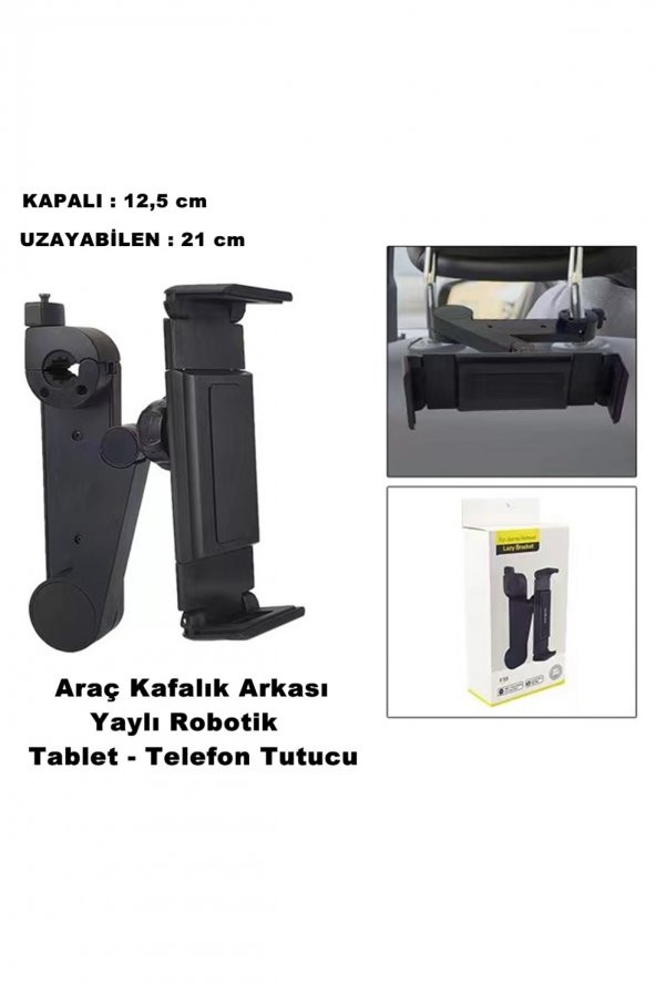 Tablet Ve Telefon Tutucu Araç Içi Arka Koltuk Kafalık Model Robotik Profesyonel Kaliteli - ürün görseli 1