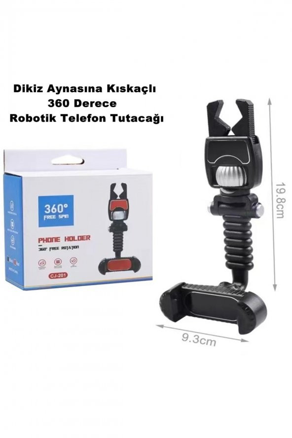 Araç Içi Dikiz Aynası Telefon Tutucu Aynaya Kıskaçlı Robotik 360 Derece Profesyonel - ürün görseli 1