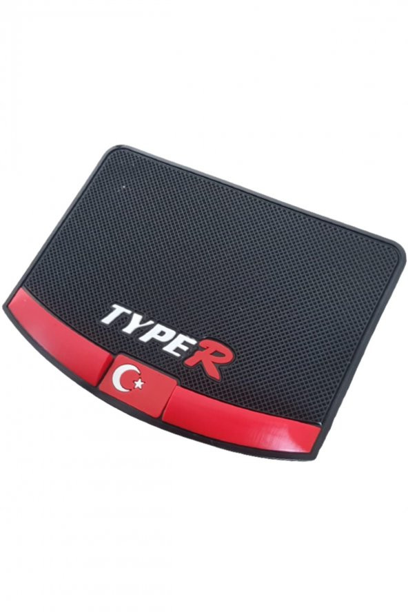 Kaydırmaz Silikonlu Ped Araç Göğüs Torpido Ev Ofis Çok Amaçlı Typer Türk Bayrak Desen 17,5 cmx13,5cm ürün görseli 1