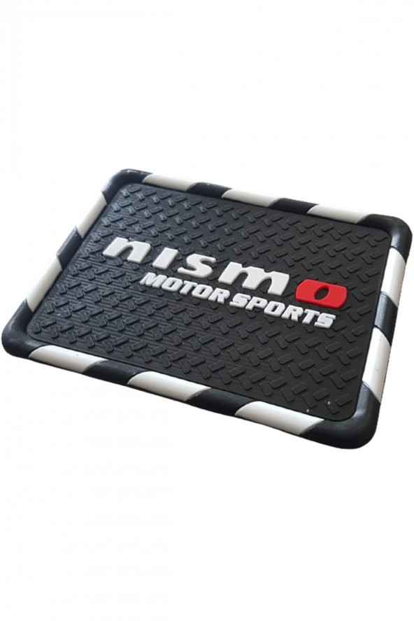 Kaydırmaz Silikonlu Ped Araç Göğüs Torpido Ev Ofis Çok Amaçlı Nısmo Motor Damalı Desen 18 cm x13,5cm ürün görseli 1