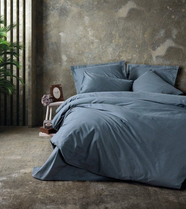 Cotton Box Plain Çift Kişilik Nevresim Takımı Antrasit ürün görseli 1