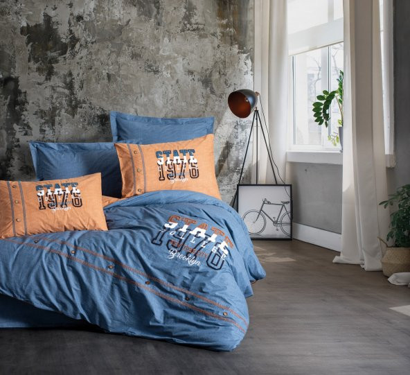Cotton Box Mood Nakışlı Ranforce Tek Kişilik Nevresim Takımı State Tarçın ürün görseli 1