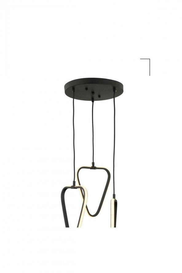 Kalpli / Sarkıt Avize / 80x30 cm / Antrasit Gövde / 3 Renk Işık ürün görseli 1