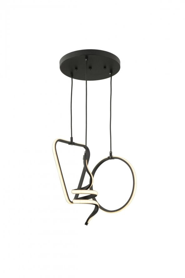 Karışık / Sarkıt Avize / 80x30 cm / Antrasit Gövde / 3 Renk Işık ürün görseli 1
