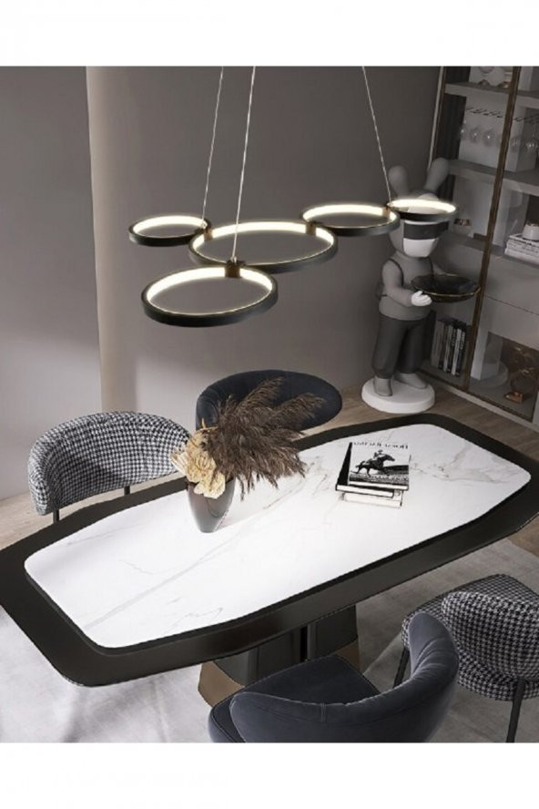 Azdavay / Sarkıt Avize / 5 Halka / 110x45 cm / Antrasit Gövde / 3 Renk Işık ürün görseli 1