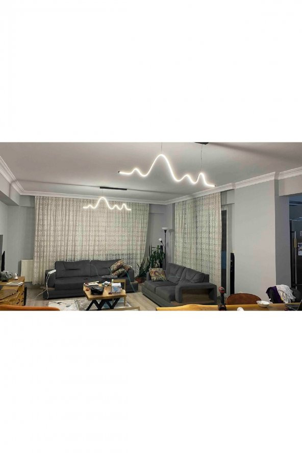 Worm / Sarkıt Avize / 100 cm / Antrasit Gövde / 3 Renk Işık - Resim 3