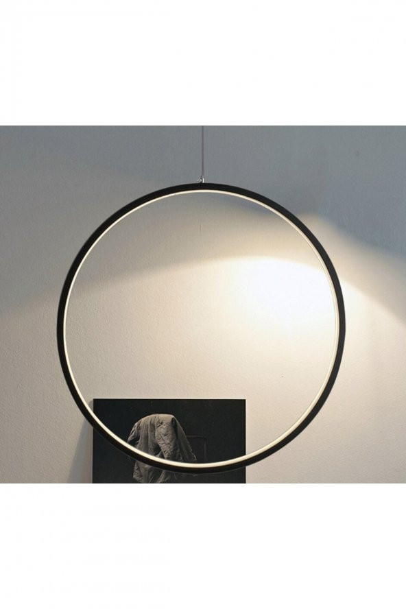 Gündoğdu / Sarkıt Avize / Tekli Çember / 60 cm / Antrasit Gövde / 3 Renk Işık ürün görseli 1