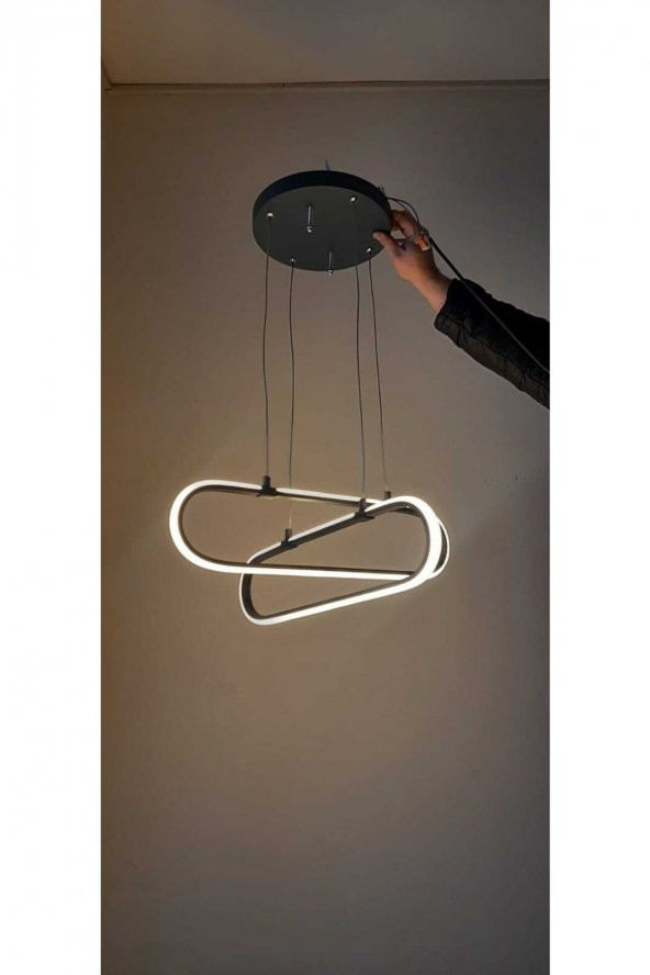 Kopanki / 50x30 cm / Sarkıt Avize / 3 Renk Işık / Antrasit Gövde ürün görseli 1