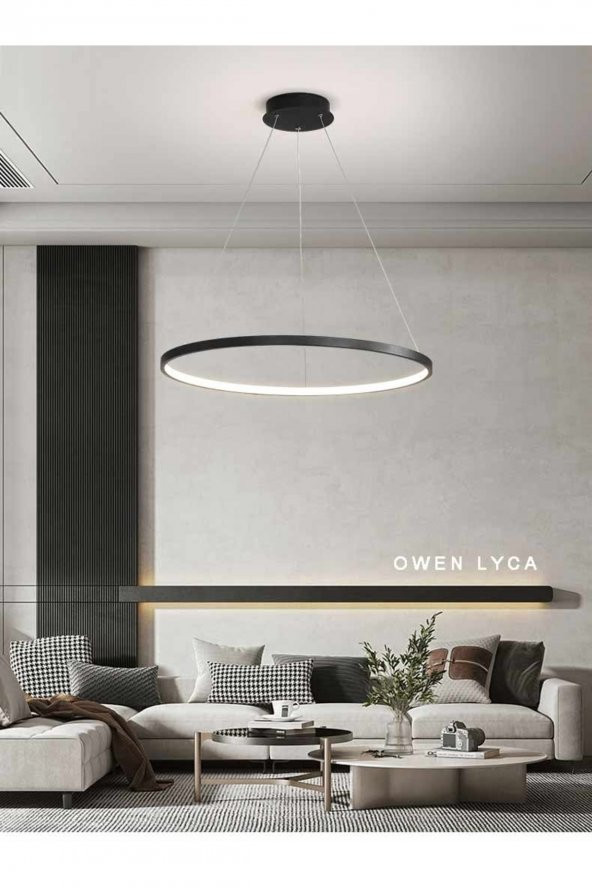 Karpos / Sarkıt Avize / Tekli Çember / 80 cm / Antrasit Gövde / 3 Renk Işık ürün görseli 1