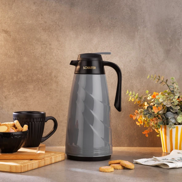 Schafer Kitchenhouse Mimoza Cam Termos 1,5 L-Gri - Resim 2
