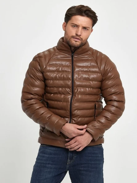 Zagmen Z01230 Erkek Slim Fit Şişme Deri Mont ürün görseli 1