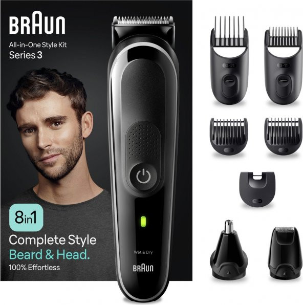 Braun Series 3 MGK3440 Hepsi Bir Arada Şekillendirme Seti, 8’i 1 Arada Erkek Bakım Kiti ürün görseli 1