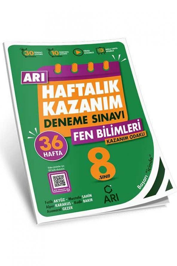 Arı Yayıncılık 8. Sınıf Fen Bilimleri Arı Haftalık Kazanım Deneme ürün görseli 1