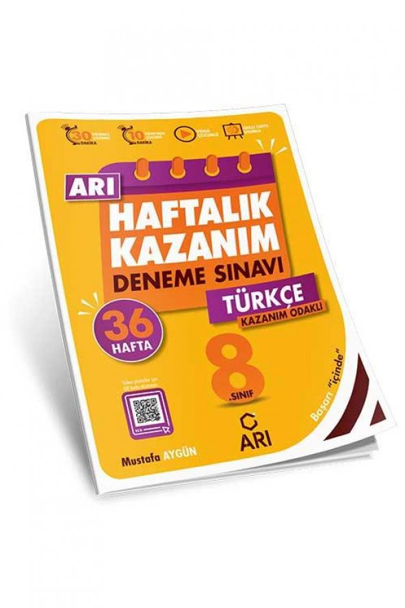 Arı Yayıncılık 8. Sınıf Türkçe Arı Haftalık Kazanım Deneme ürün görseli 1