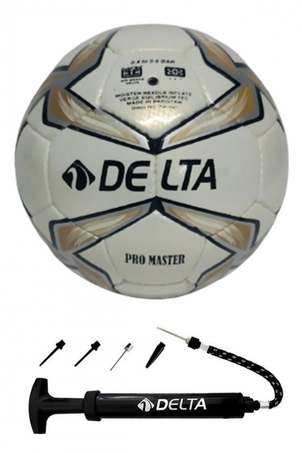 Delta Pro Master El Dikişli 5 Numara Dura-Strong Futbol Topu + Çok Fonksiyonlu Top Pompası İkili Set ürün görseli 1