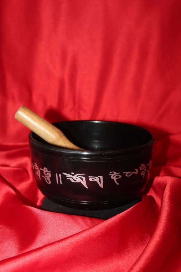 Siyah Meditasyon Çanı Yoga Çanı Tibet Çanağı 17cm ürün görseli 1