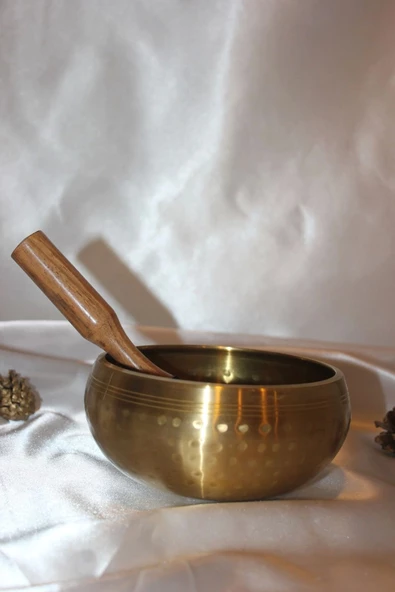 Meditasyon Çanı Tibet Çanağı Pirinç Kaplama 7 Element 16 cm ürün görseli 1