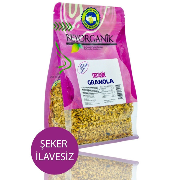 BEYORGANİK Organik Granola 350gr (MOR ÖZLERLE HARMANLANMIŞ) ürün görseli 1