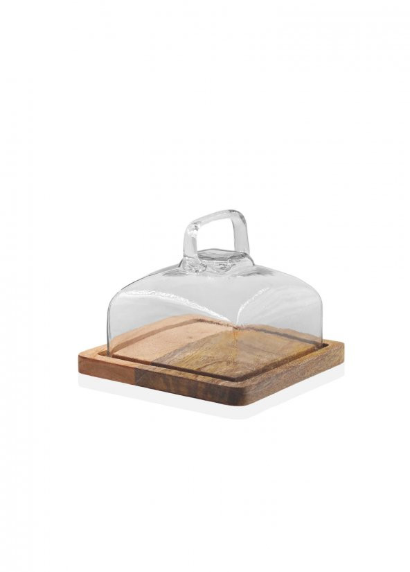 The Mia Madera Dikdörtgen Kek Saklama Fanusu 13x17x17 cm ürün görseli 1