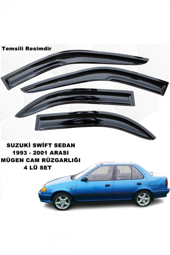 Suzuki Swift Sedan Mügen Cam Rüzgarlığı 1993 - 2001 Arası 4 Lü Set Cam Rüzgarlığı - ürün görseli 1