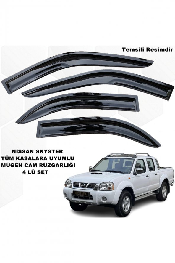 Nissan Skystar Mügen Cam Rüzgarlığı Tüm Kasalara Uyumlu 4 Lü Set Skystar Cam Rüzgarlığı - ürün görseli 1