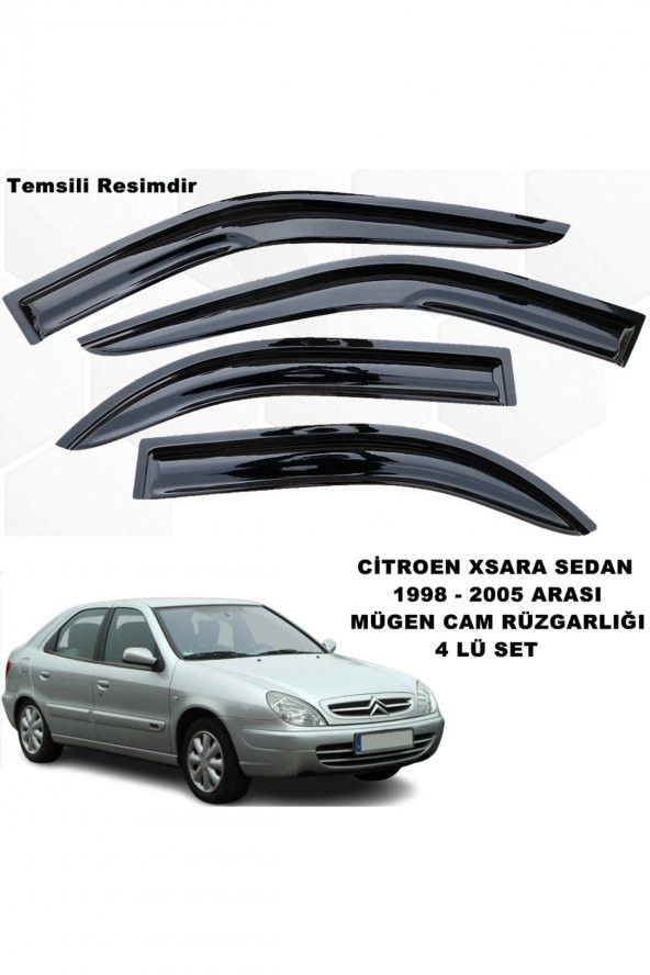 Citroen Xsara Sedan Mügen Cam Rüzgarlığı 1998 - 2005 Arası 4 Lü Set Cam Rüzgarlığı - ürün görseli 1