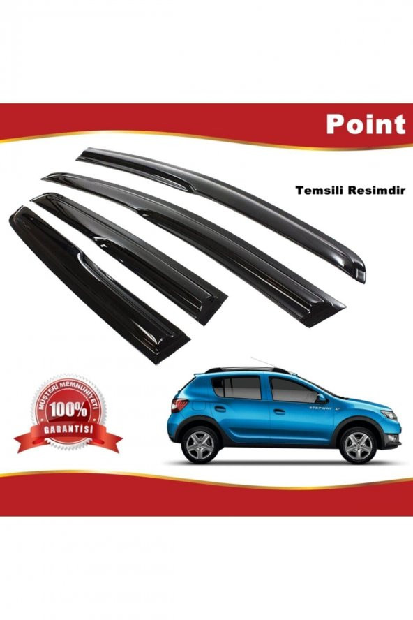 Dacia Sandero Stepway Mügen Cam Rüzgarlığı 2012-2020 Arası 4 Lü Takım ürün görseli 1