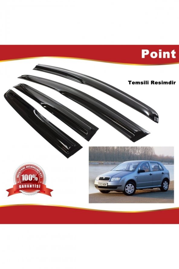 Skoda Fabia Hb Mügen Cam Rüzgarlığı 1999-2008 Arası 4 Lü Takım ürün görseli 1