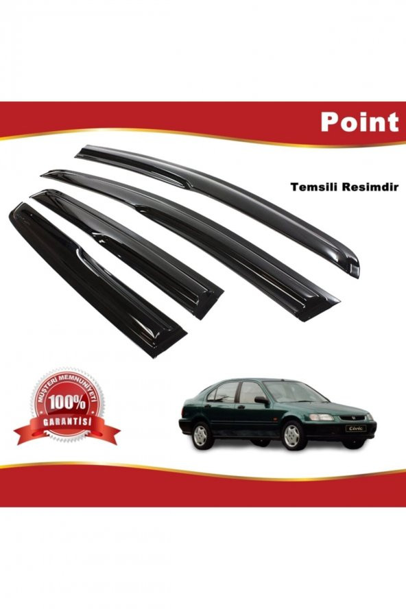 Honda Euro Civic Mügen Cam Rüzgarlığı Sedan 1996-2001 Arası 4 Lü Takım ürün görseli 1