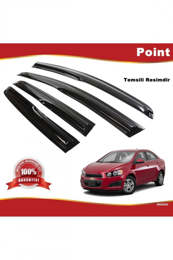 Chevrolet Aveo Sedan Mügen Cam Rüzgarlığı 2012-2020 Arası 4 Lü Takım ürün görseli 1