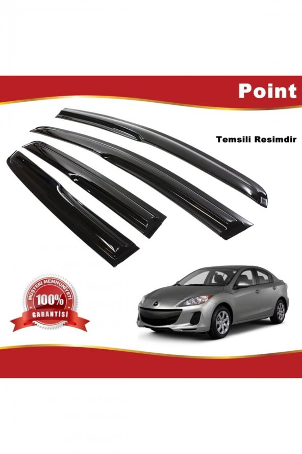 Mazda 3 Mügen Cam Rüzgarlığı Hb 2009-2014 Arası Çift Kelebek 4 Lü Takım ürün görseli 1