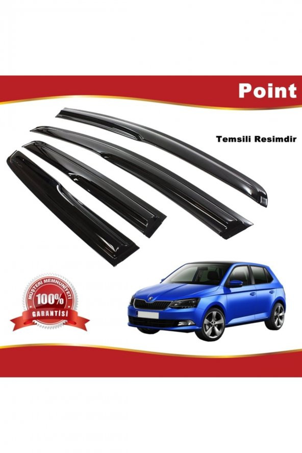 Skoda Fabia Hb Mügen Cam Rüzgarlığı 2014-2020 Arası 4 Lü Takım ürün görseli 1