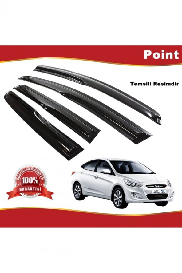 Hyundai Accent Blue Mügen Cam Rüzgarlığı 2011-2020 Arası 4 Lü Takım ürün görseli 1