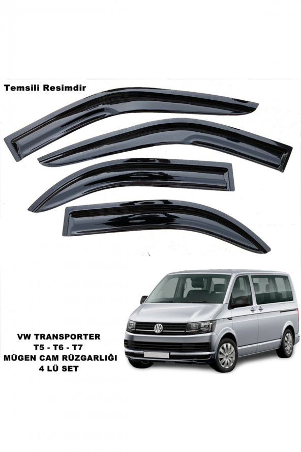 Vw Transporter T6 Mügen Cam Rüzgarlığı 2010 - 2018 Arası 4 Lü Set Cam Rüzgarlığı - ürün görseli 1