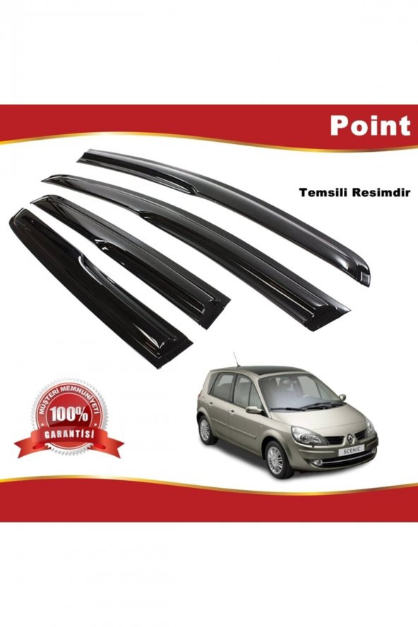 Renault Scenic 2 Mügen Cam Rüzgarlığı 2004-2009 Arası 4 Lü Takım ürün görseli 1