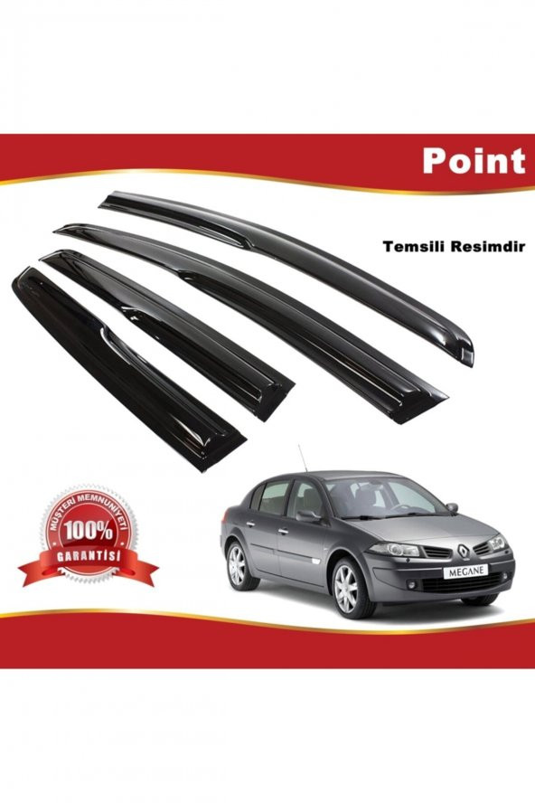 Renault Megane 2 Mügen Cam Rüzgarlığı Sedan 2004-2010 Arası 4 Lü Takım ürün görseli 1