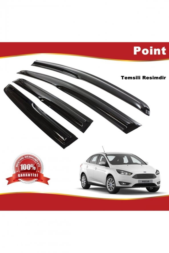 Ford Focus 4 Mügen Cam Rüzgarlığı Sedan 2015-2018 Arası 4 Lü Takım ürün görseli 1